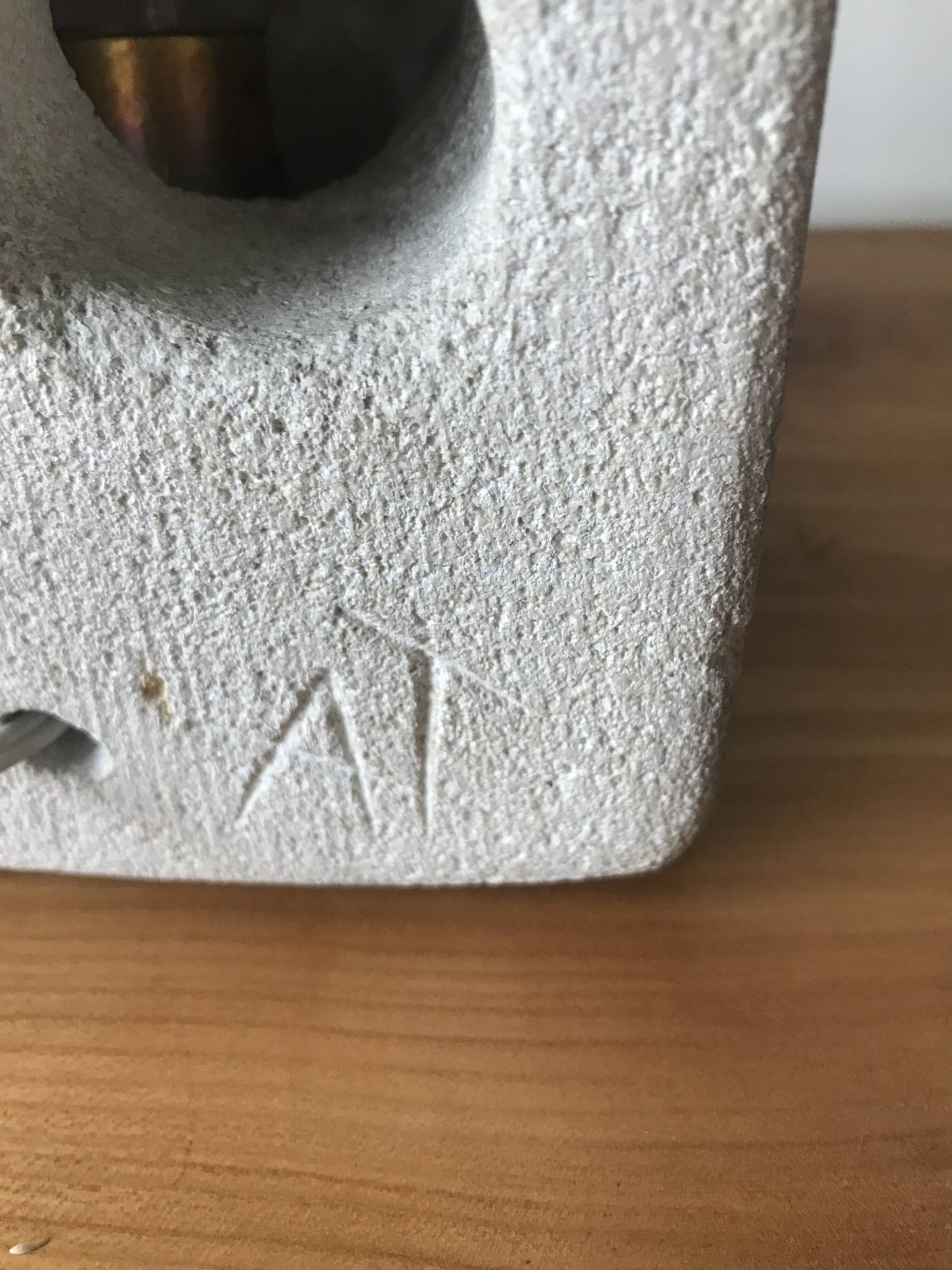 Stone sculpture lamp by Albert Tormos, circa 1970.