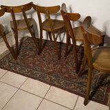 Set of 5 old wooden bistro chairs vintage "banana" folders