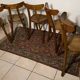 Set of 5 old wooden bistro chairs vintage "banana" folders