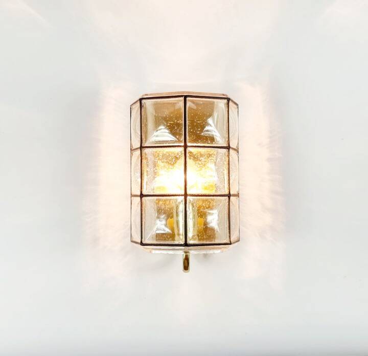 Mid-Century Glass Wall Light from Limburg, Germany, 1960s