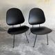 Set of 2 Black Leatherette Lounge Chairs Model 301 by W.h. Gispen — Metal Base, 1950s