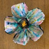 Antique Flower Shaped Multicolored Ceramic Empty Pocket Signed HC Vintage