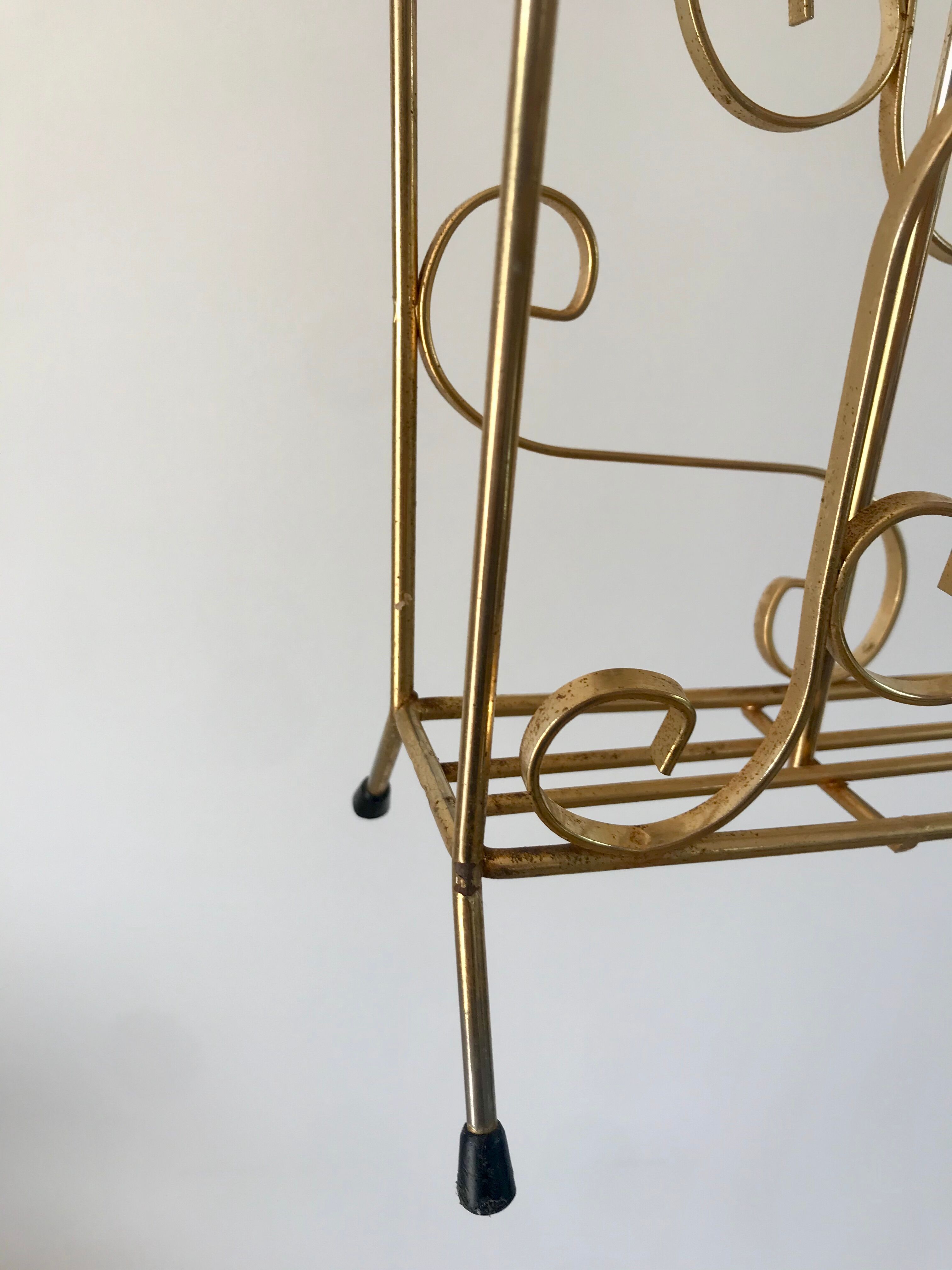 Golden metal magazine holder 60s