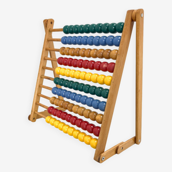 1970s Wooden Foldable School Abacus, Czechoslovakia