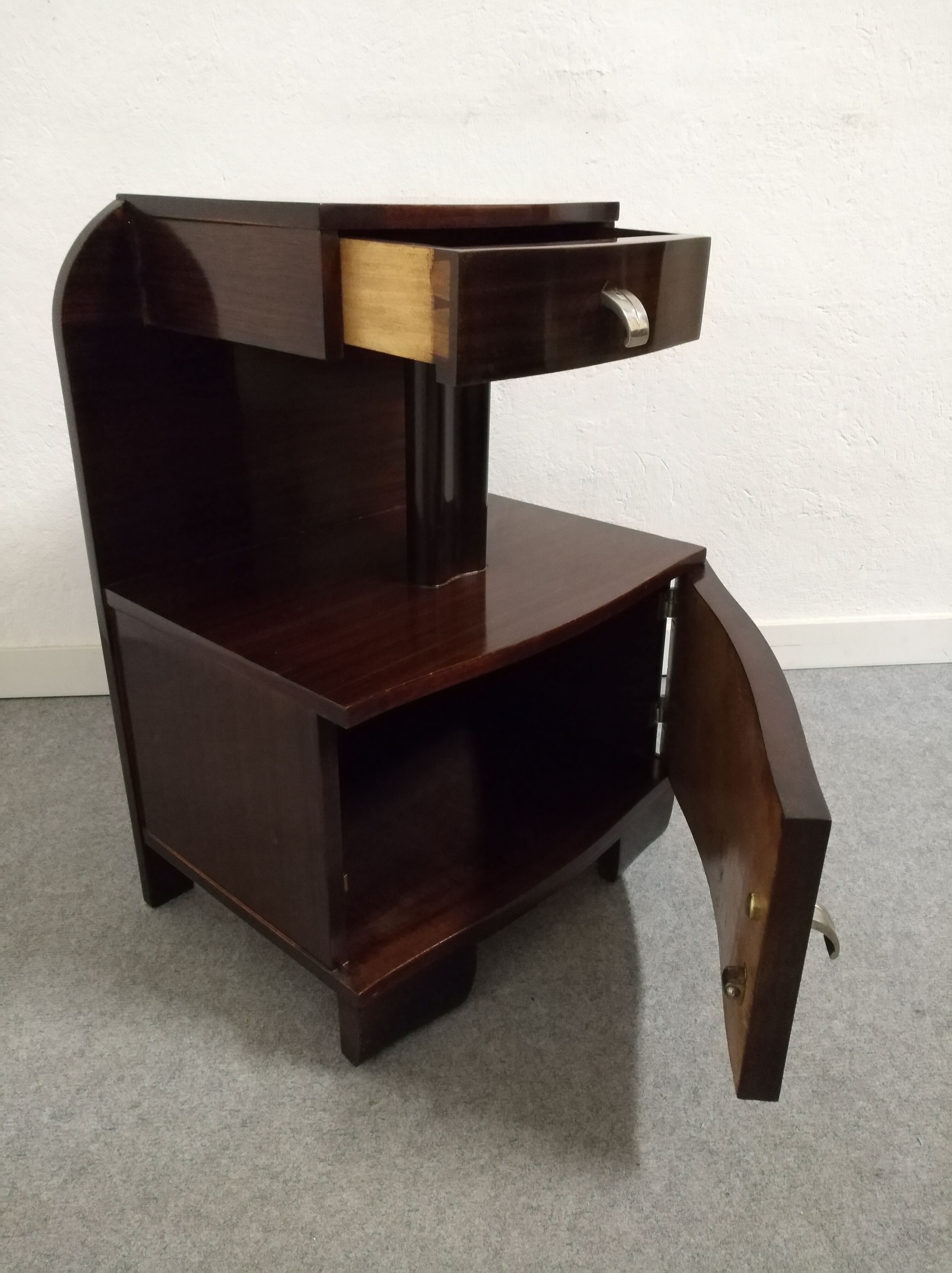 Art Deco mahogany bedside table