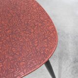 Vintage 70s chair in black lacquered metal and atypical red vinyl