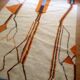 Handwoven Moroccan rug - Beni Ouarain style - orange pattern - wool - 280 x 190 cm