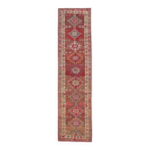 1970s Vintage Turkish Oushak Handmade Wool Cotton Pink Runner Rug 83x330