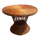 Table basse en rotin vintage