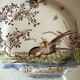 Polychrome ironstone dessert plates from Digoin and Sarreguemines.