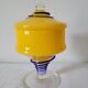 Yellow glass candy pot