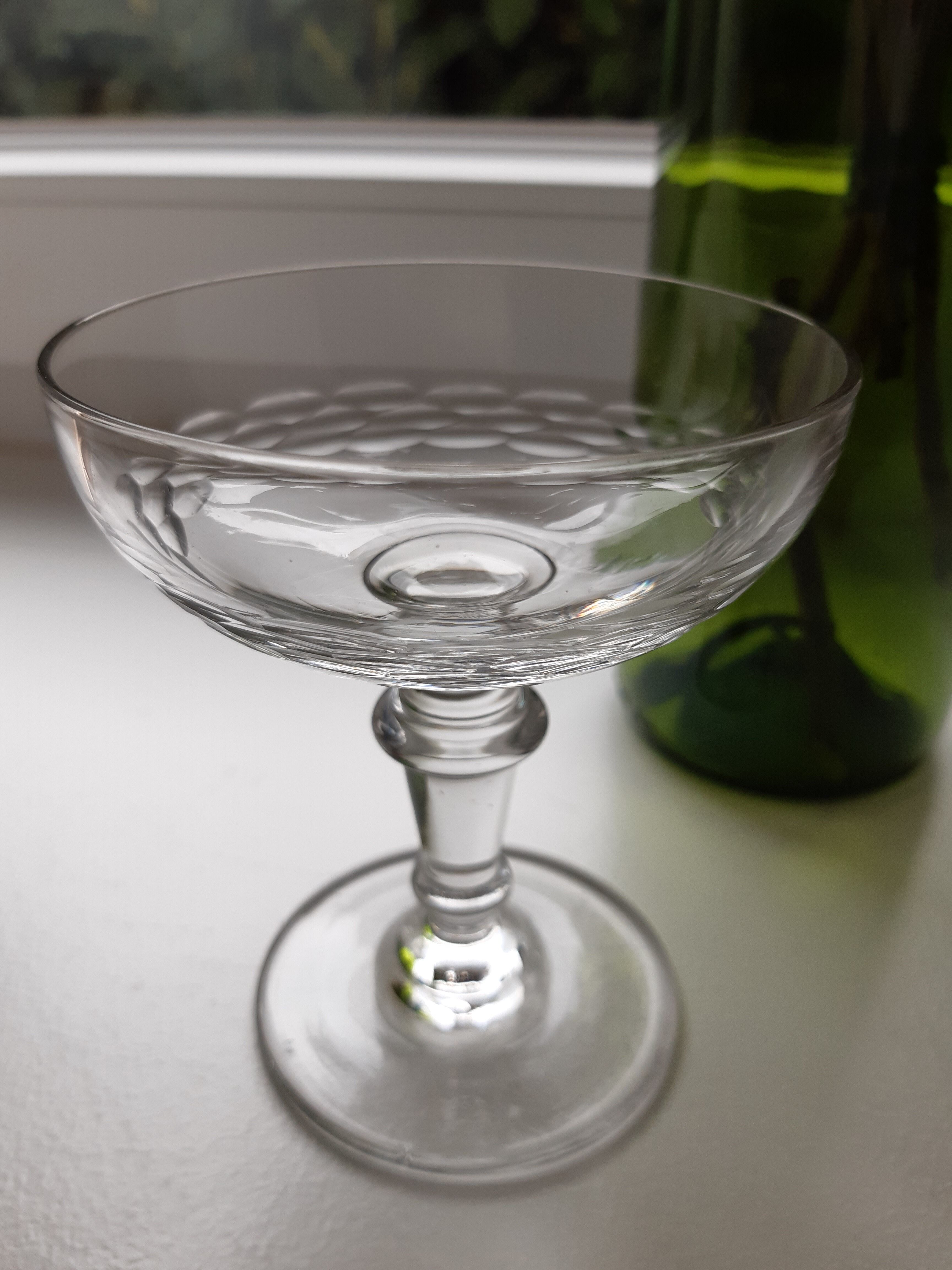 Lot of 5 20s crystal champagne glasses