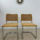 Lot of 2 identical caned chairs Cesca B32 design Marcel Breuer 1970 Made in Italy vintage