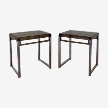 Paire de tables basses en plexi