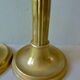 Pair of candlesticks yellow brass fluted barrels