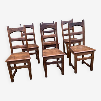 Lot de 6 chaises en chêne