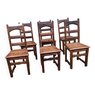 Lot de 6 chaises en chêne