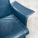 Postmodern Korium KM1 Leather Armchair by Tito Agnoli for Matteo Grassi, Italy, 1980s