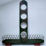 Vintage patinated wood and metal planter