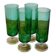 4 flûtes à champagne Luminarc Cavalier vertes vintage années 70