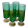 4 flûtes à champagne Luminarc Cavalier vertes vintage années 70