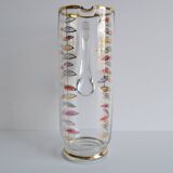 Vintage glass jug, Bohemia Glass, 1960's.