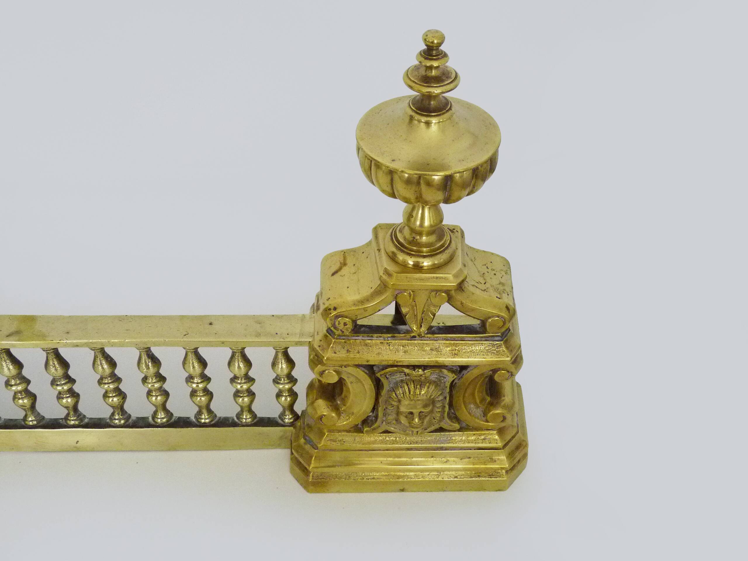 Fireplace bar, fireplace bar, fire bar, fireplace front in gilded bronze