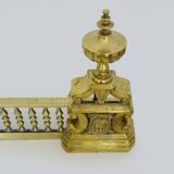 Barre de cheminée, barre de foyer, barre de feux, devant de cheminée en bronze doré