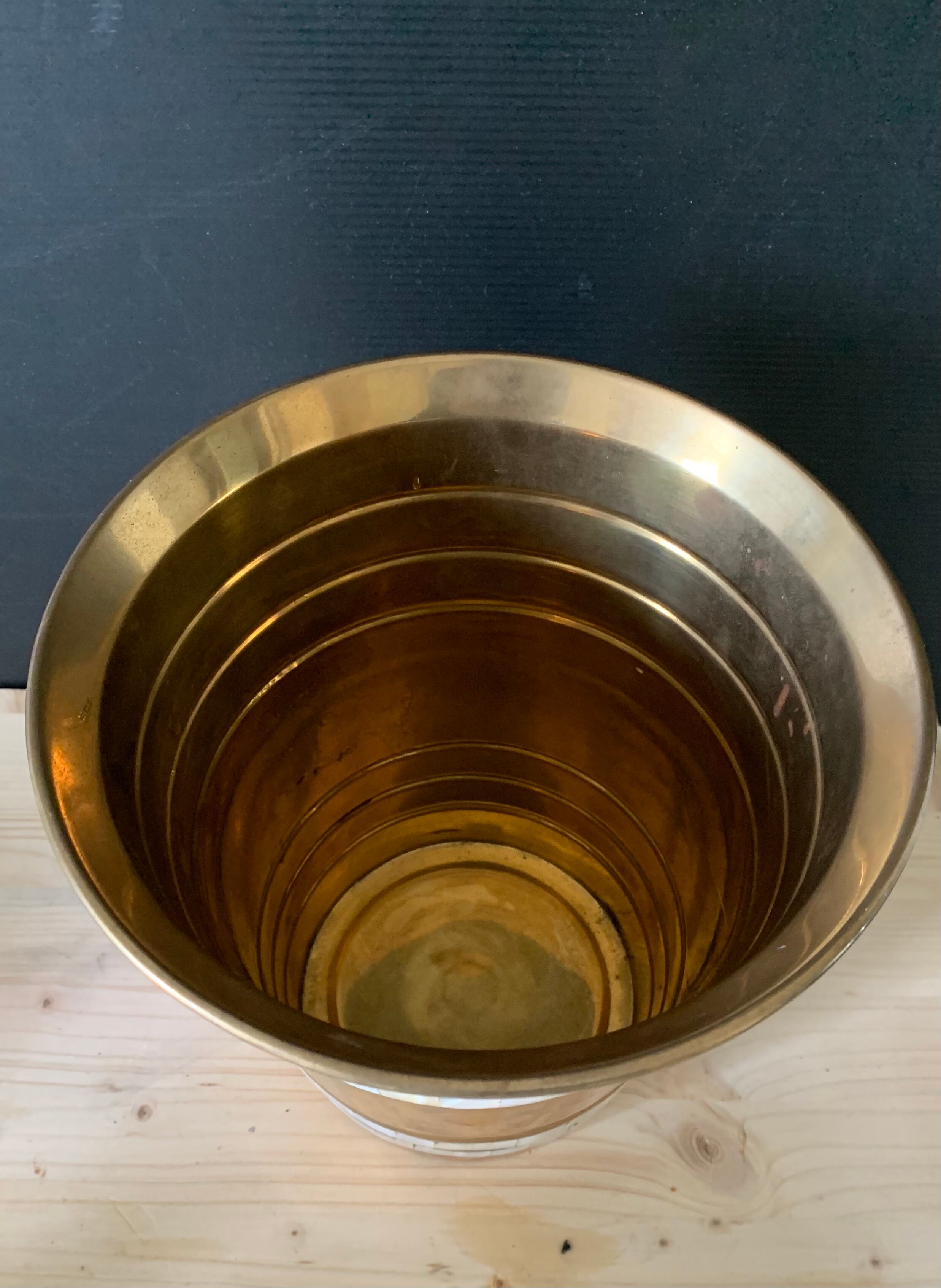 Brass and mother-of-pearl champagne bucket