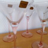 8 Luminarc pink cocktail glasses