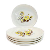 X8 floral plates mario and yellow 70s sovirel-vintage-kitchen-retri