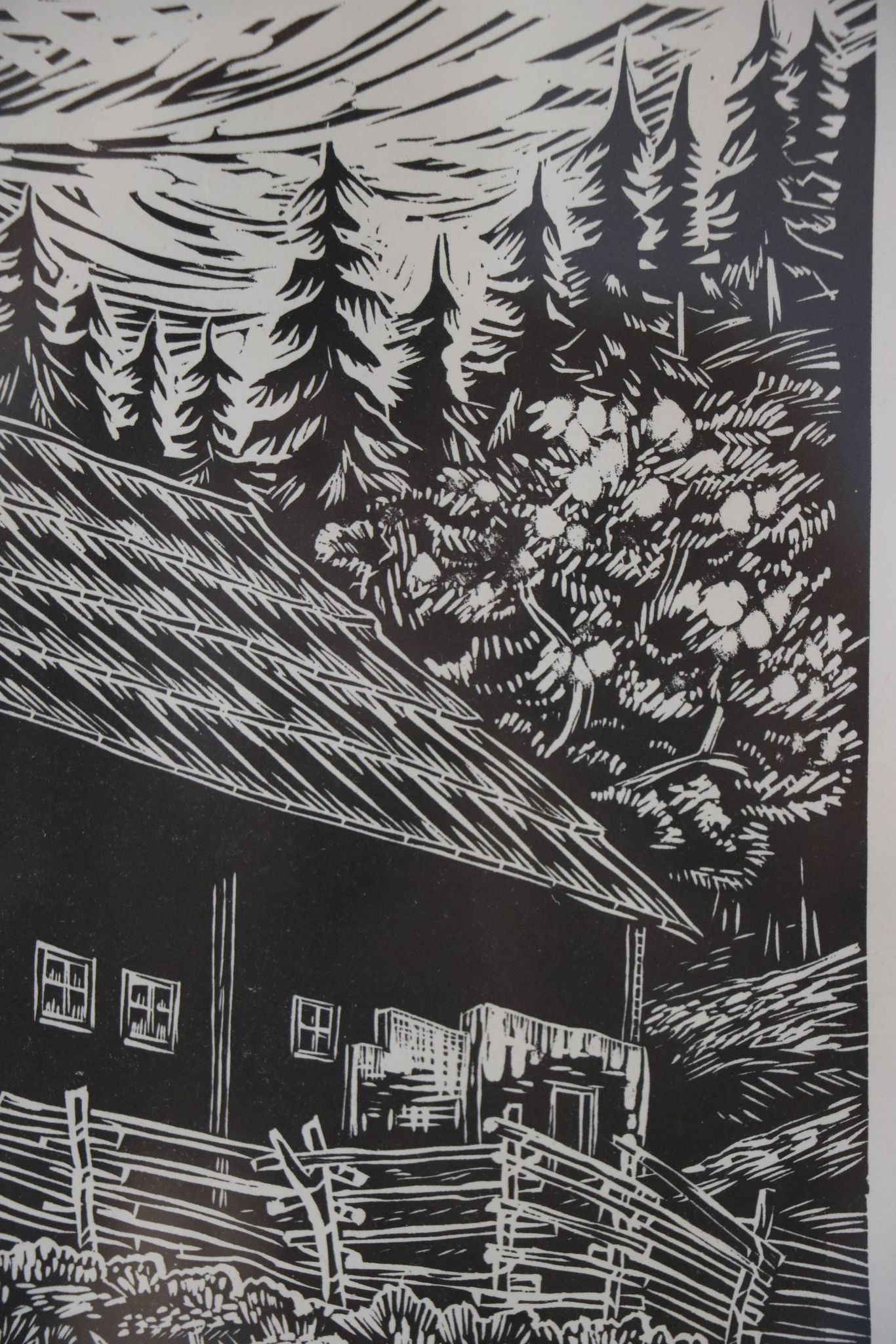 Wood engraving by Engelbert Habersberger (1929-2006)