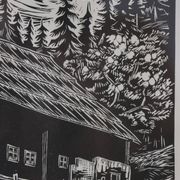 Wood engraving by Engelbert Habersberger (1929-2006)
