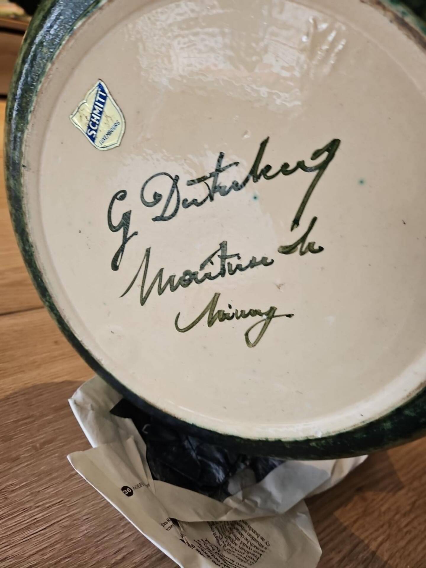 authentic large decorative hollow dish in glazed ceramic from Maï