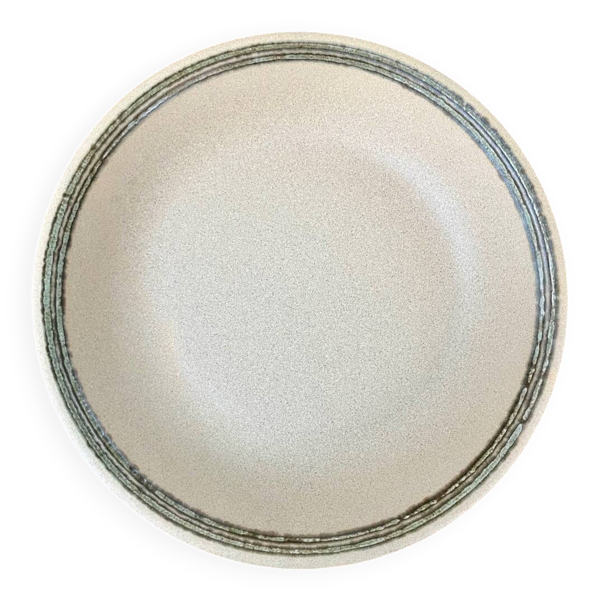 Grand plat vintage en grès émaillé – style années 70