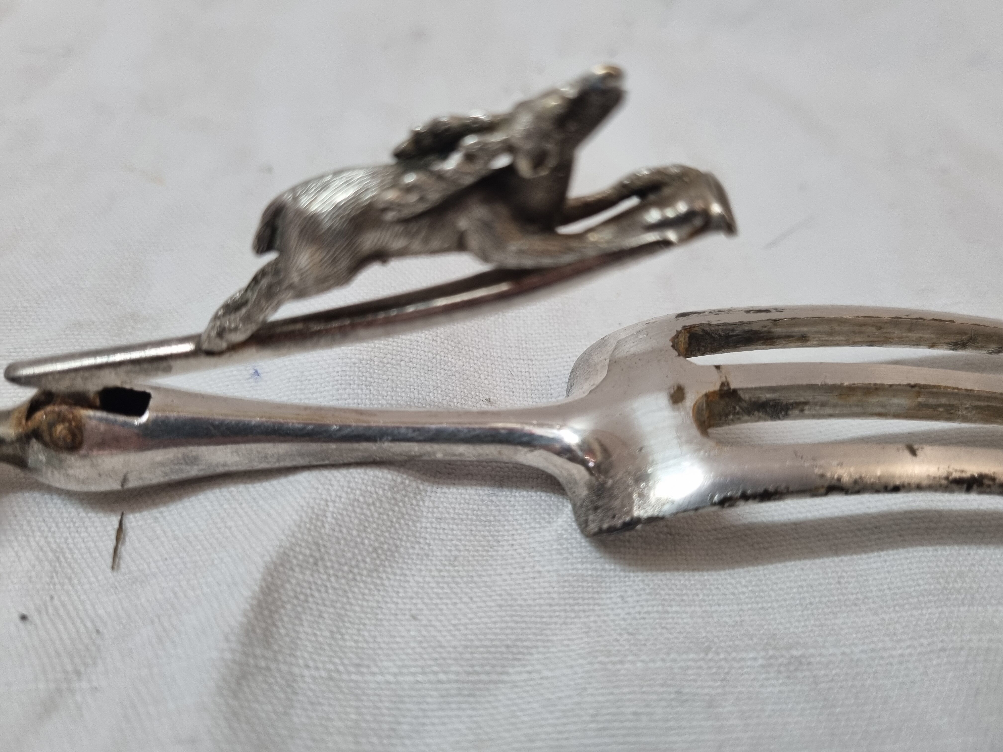 Solid silver meat fork, early twentieth century