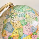 Globe earth luminous italy vintage wood