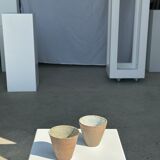 Set of 2 cups / mug Indonesian ceramic (matte brown)
