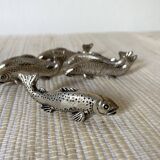 Silver metal fish knife holder