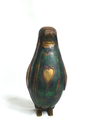 Penguin in wood and brass