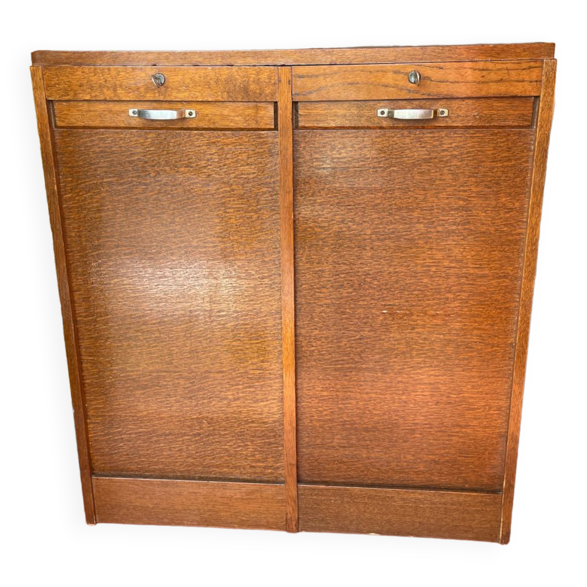 Double filing cabinet with vintage curtain from the 40/50 period