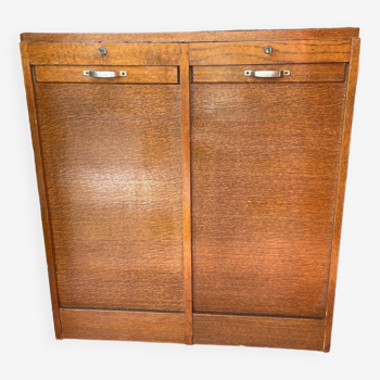 Double filing cabinet with vintage curtain from the 40/50 period