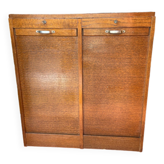 Double filing cabinet with vintage curtain from the 40/50 period