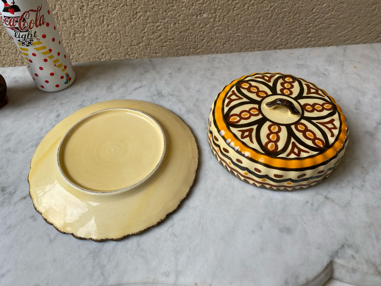 Vintage 1960s HB Quimper ceramic butter cheese box