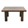table basse vintage carrée en wengé robuste