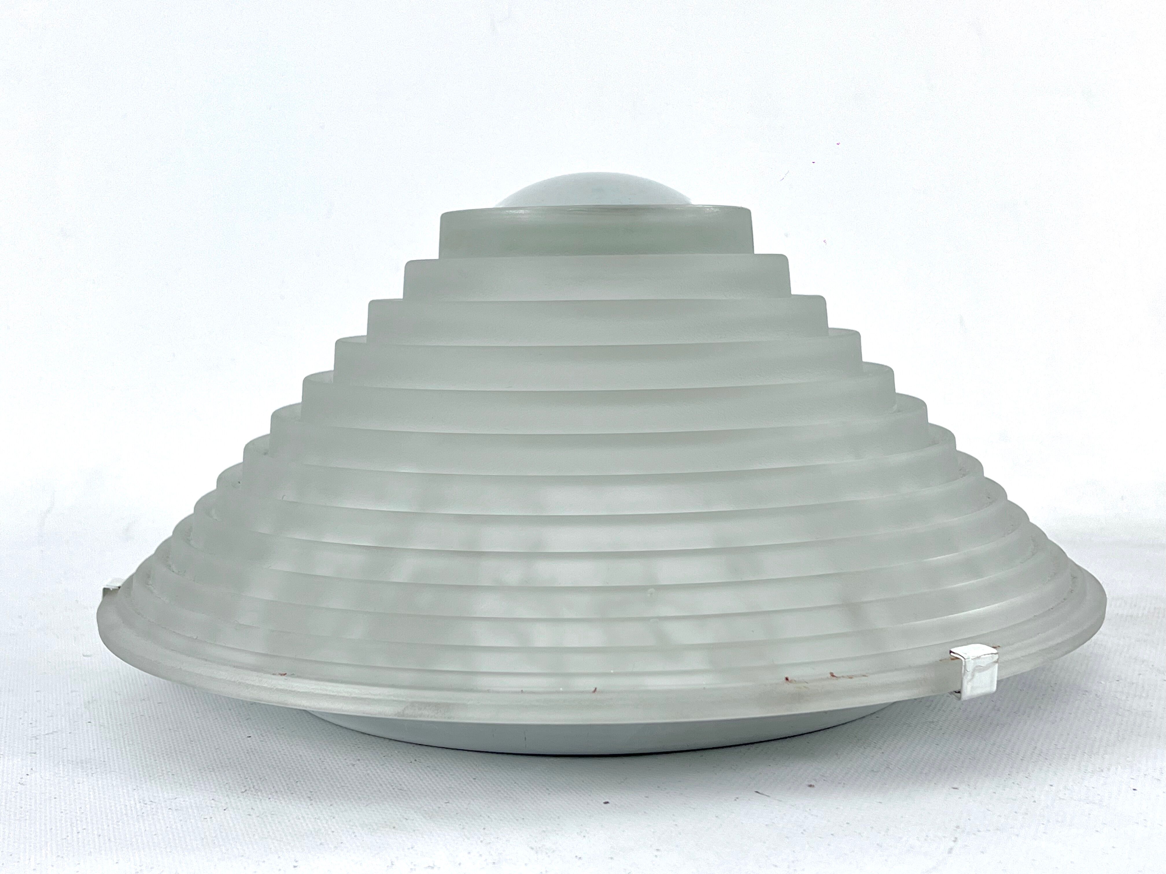 Vintage Large Egina 38 ceiling lamp by Angelo Mangiarotti for Artemide. Italy 1970s