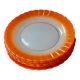 6 Flat plates with orange surround. Arcopal.