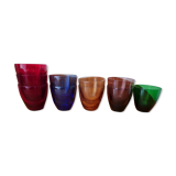 10 glasses with digestive in colors