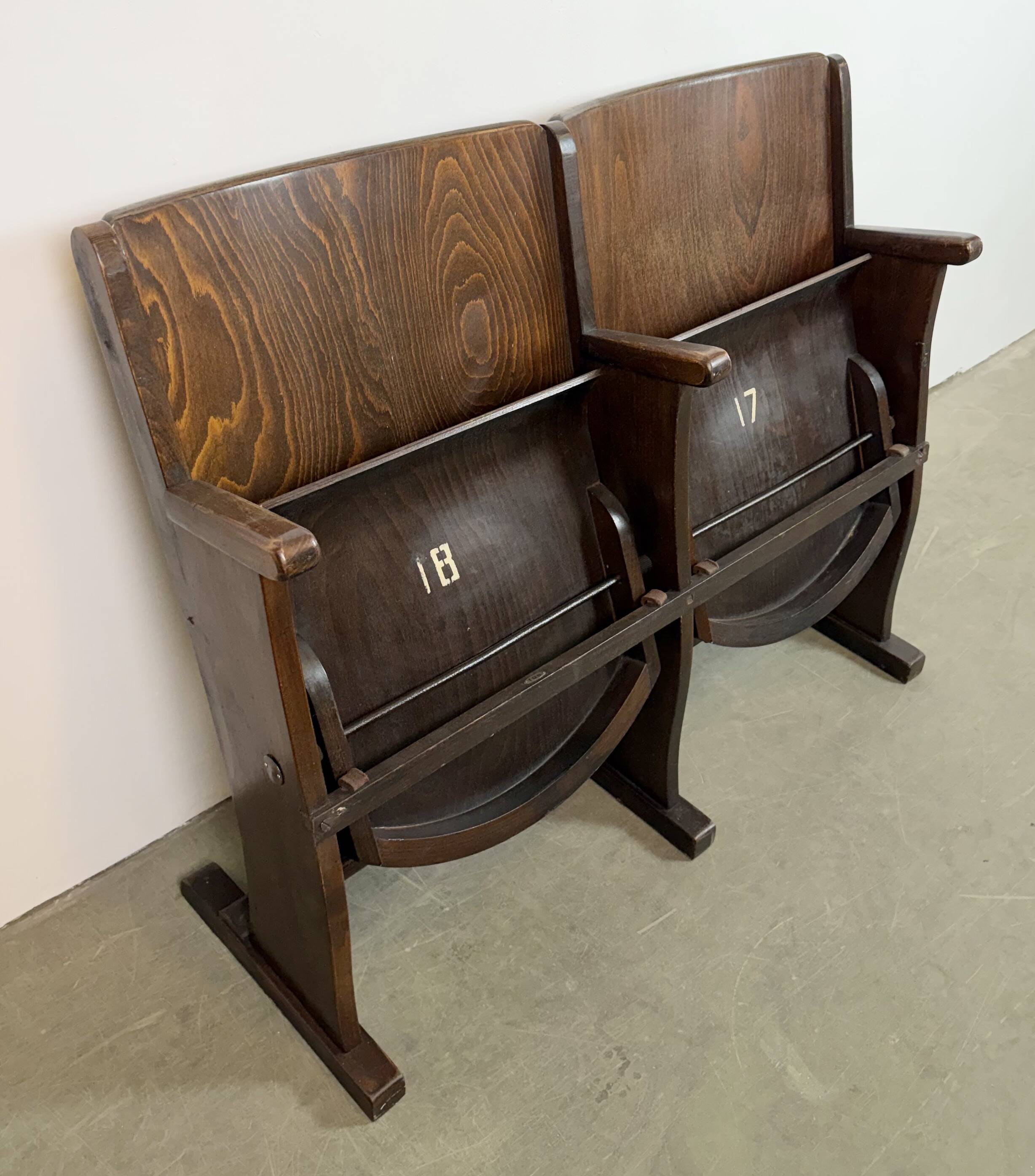 Vintage two-seat cinema bench from ton, 1960s