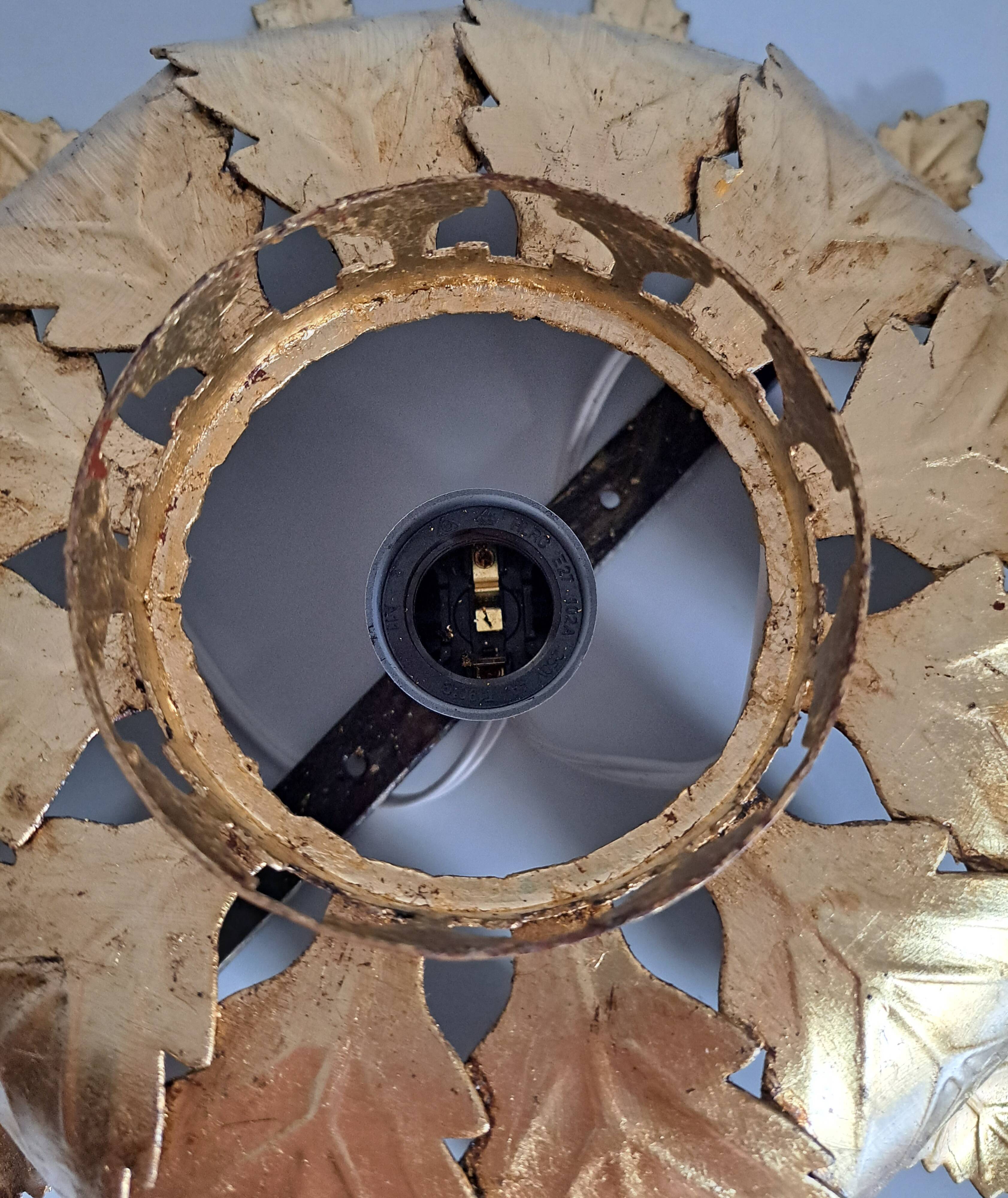 Gold metal ceiling light